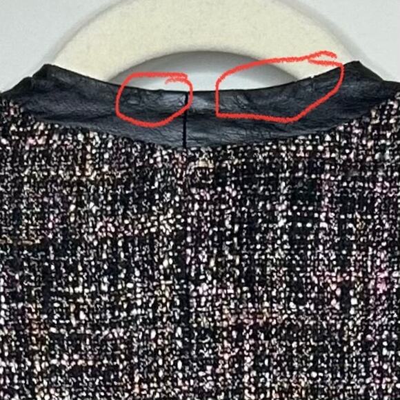 Lane Bryant Open Front Jacket Blazer Size 24 Vegan Leather Trim - Picture 11 of 12